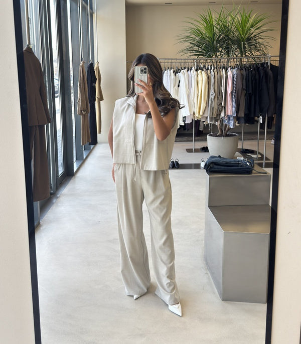 Zippered Sleeveless Top+ Pants Set