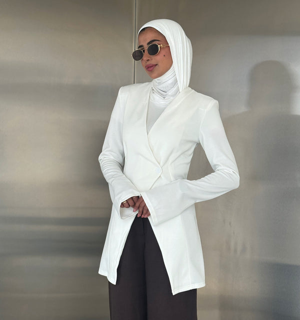 Asymmetrical One Button Blazer