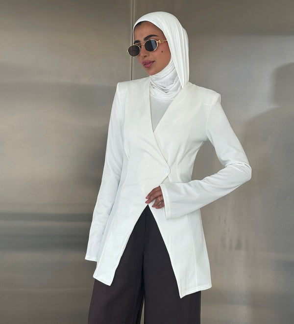 Asymmetrical One Button Blazer