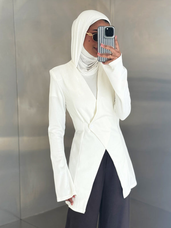 Asymmetrical One Button Blazer