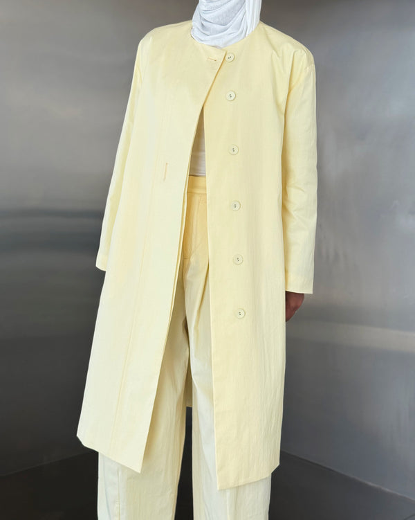 Round Neck Trench + Pants Set