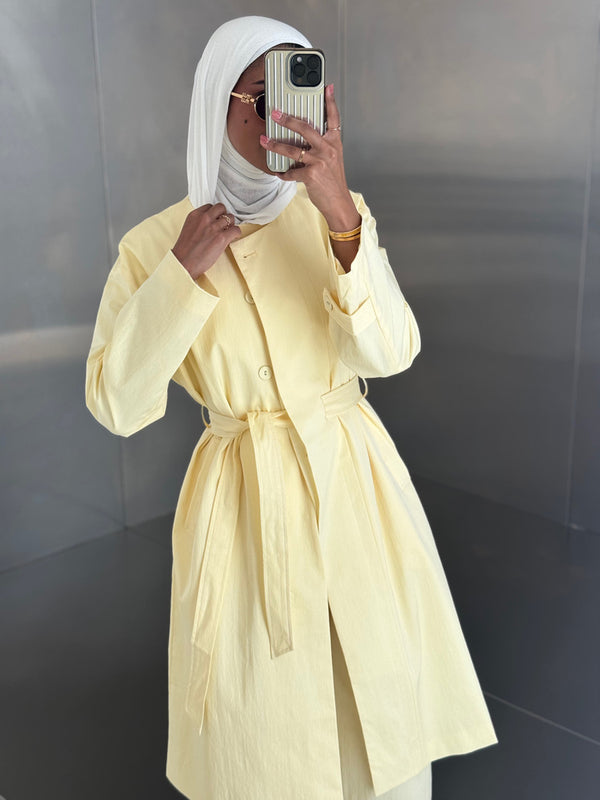 Round Neck Trench + Pants Set
