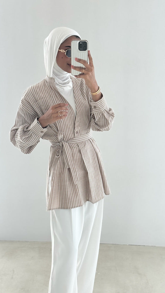Belted Stripe Shirt