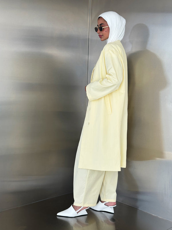 Round Neck Trench + Pants Set
