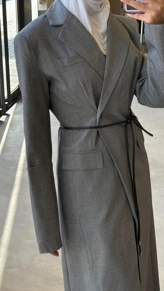 Black Belted Long BlazerX