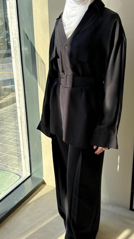 2 Pockets Belted Shirt