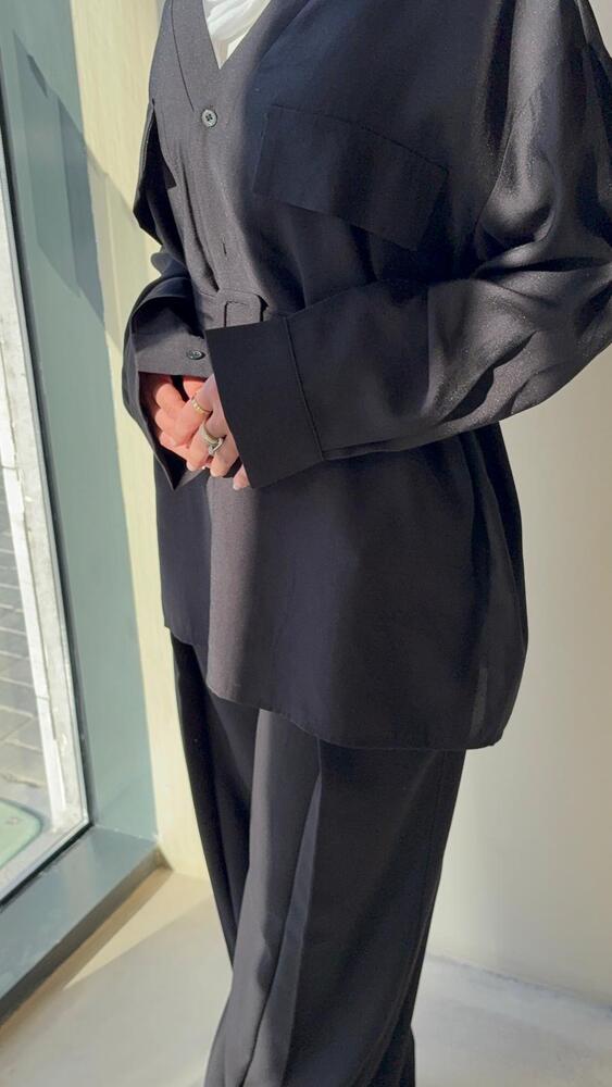 2 Pockets Belted Shirt