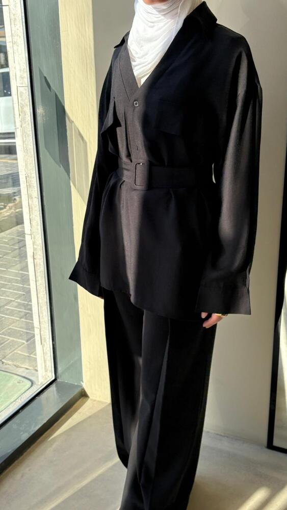 2 Pockets Belted Shirt