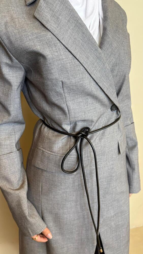 Black Belted Long BlazerX