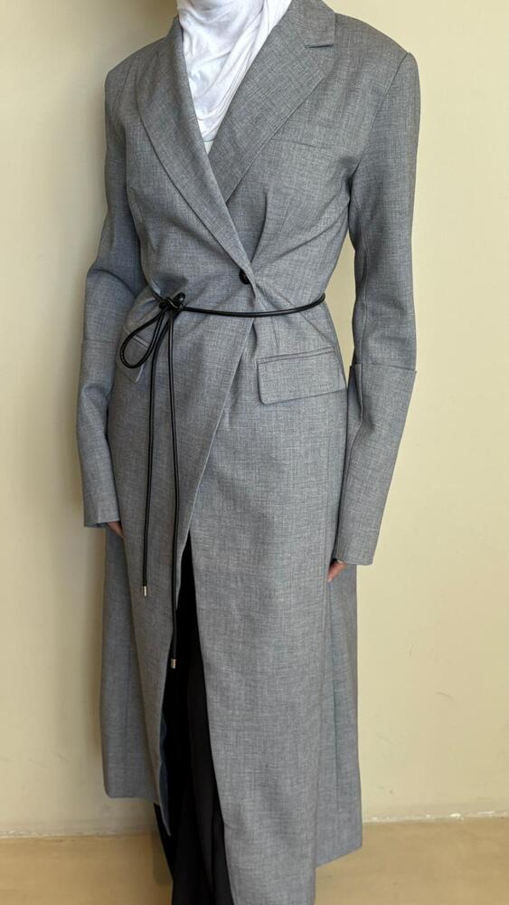 Black Belted Long BlazerX