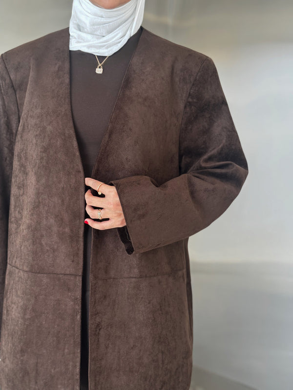 Open Suede Blazer