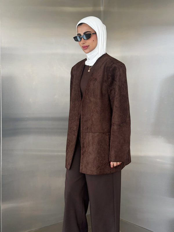 Open Suede Blazer