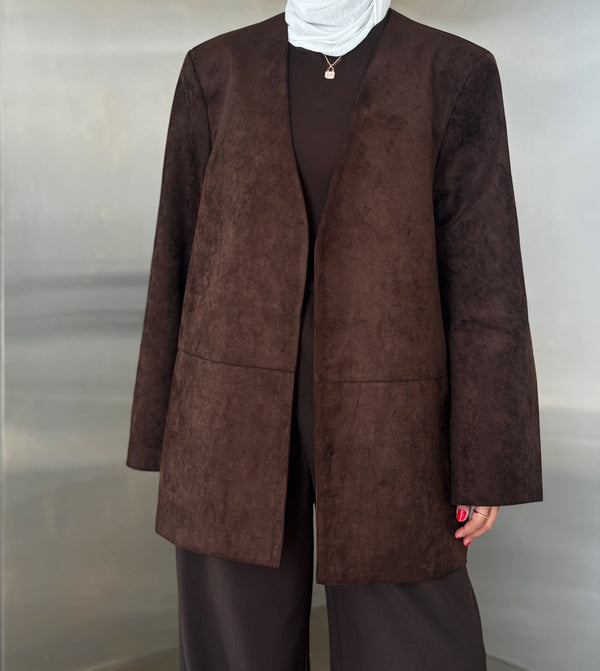Open Suede Blazer