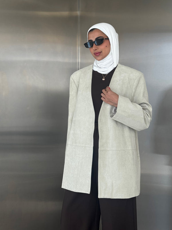 Open Suede Blazer