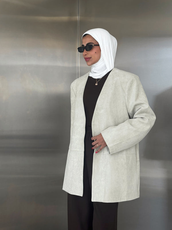 Open Suede Blazer
