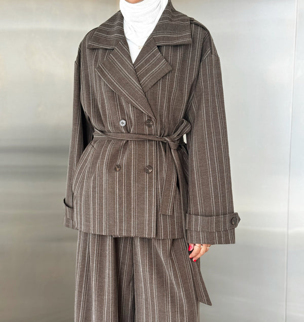 Striped Belted Set