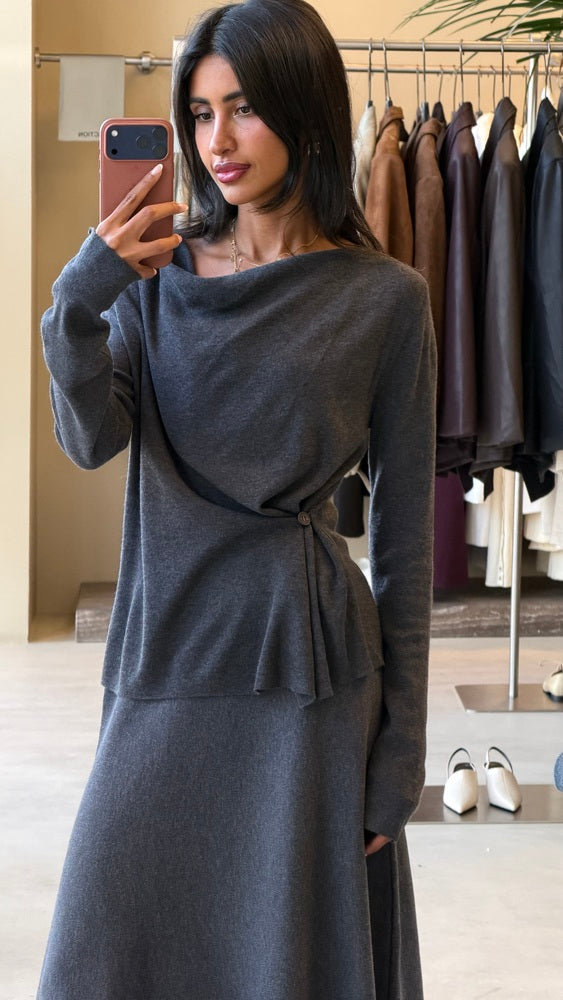 Knitted Side Buttoned Set