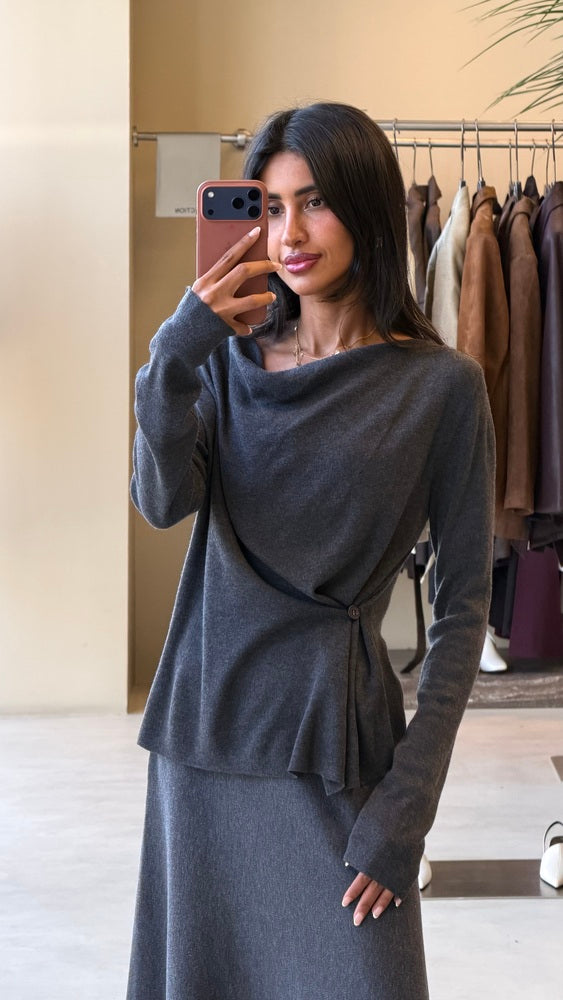 Knitted Side Buttoned Set