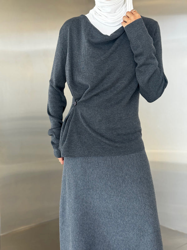 Knitted Side Buttoned Set