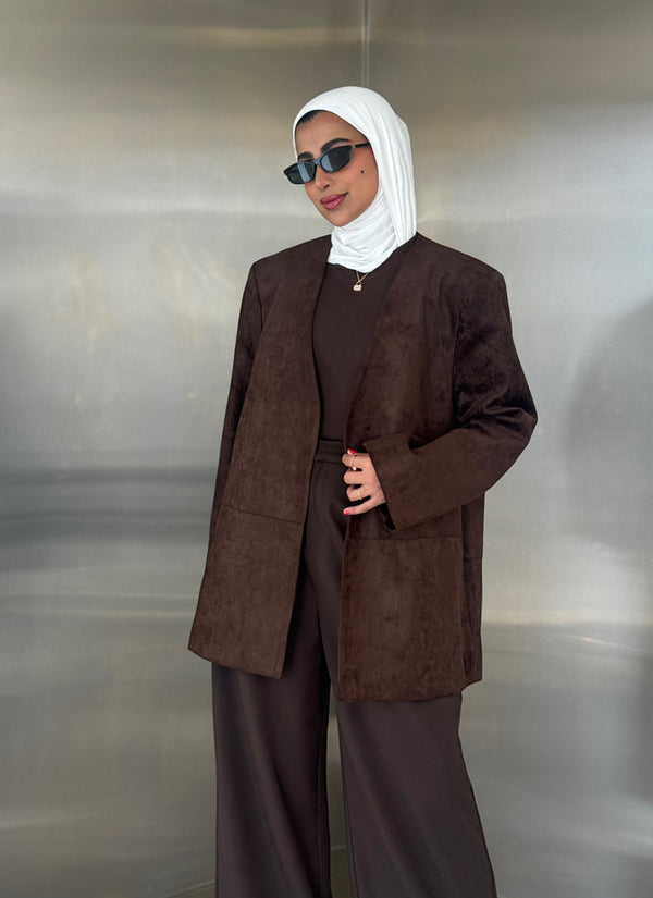 Open Suede Blazer