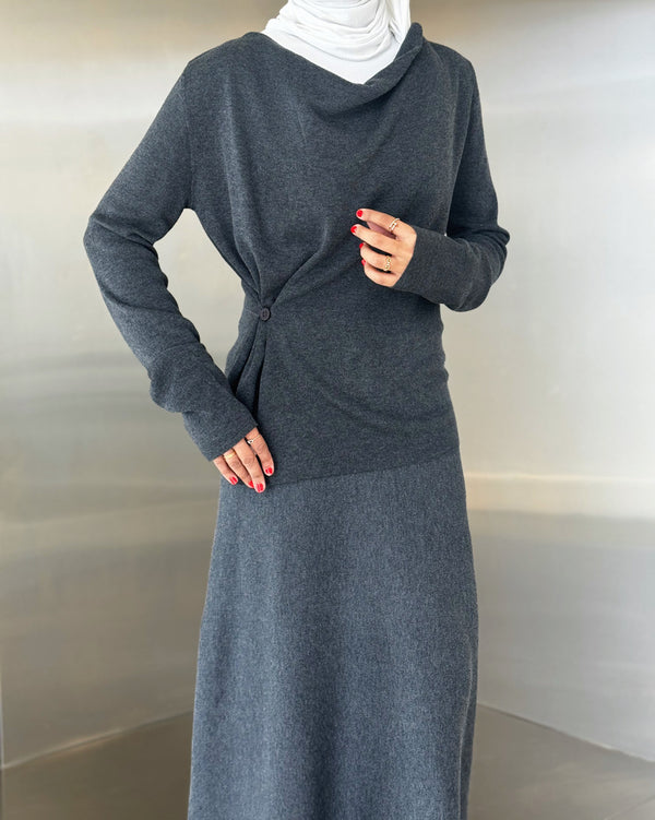 Knitted Side Buttoned Set