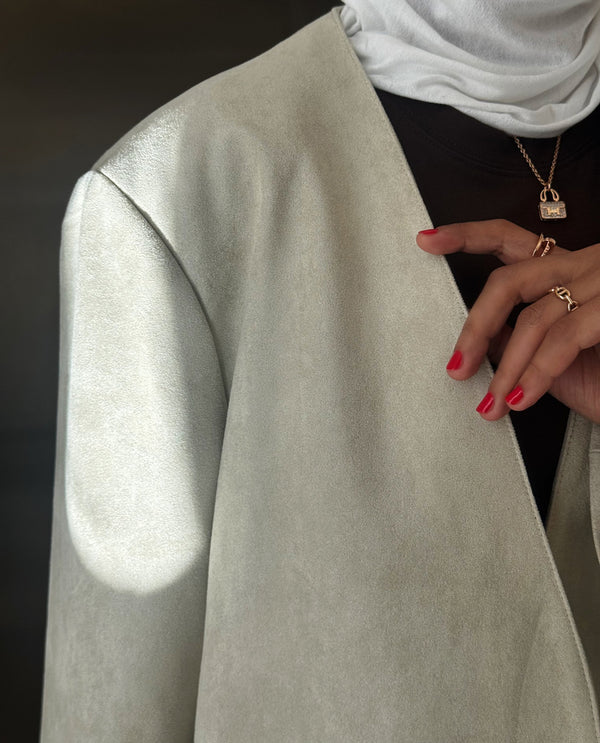 Open Suede Blazer