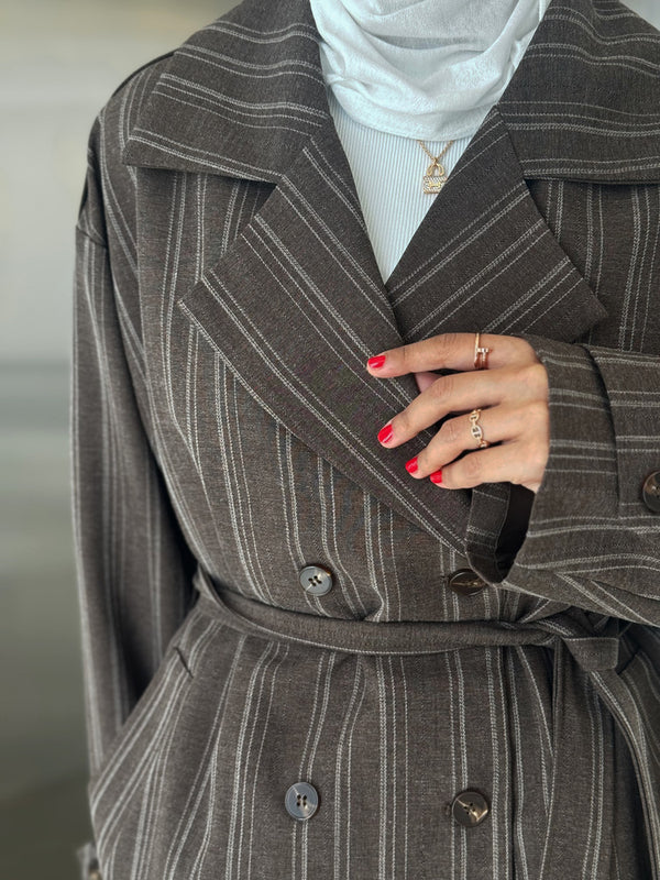 Striped Belted Set
