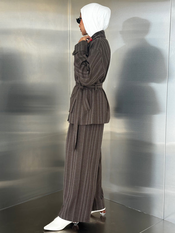 Striped Belted Set