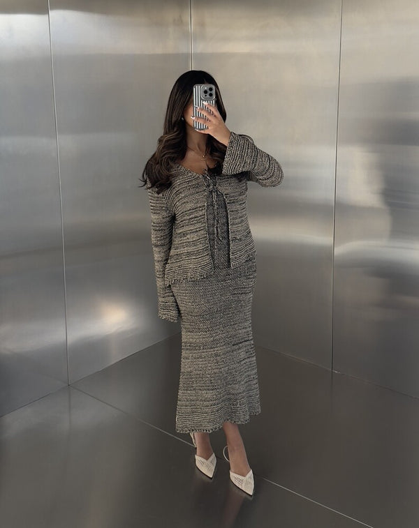 Crocheted Knit Dress Set