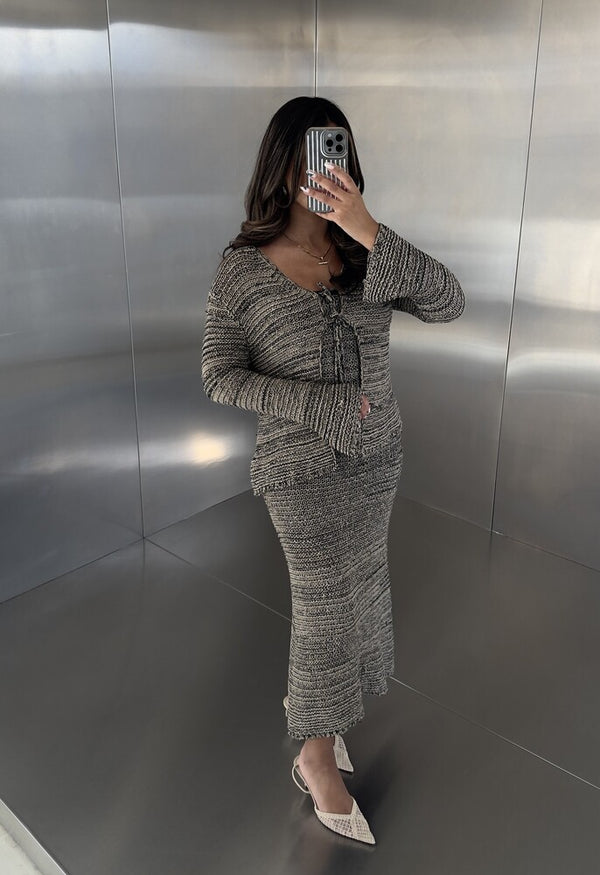Crocheted Knit Dress Set
