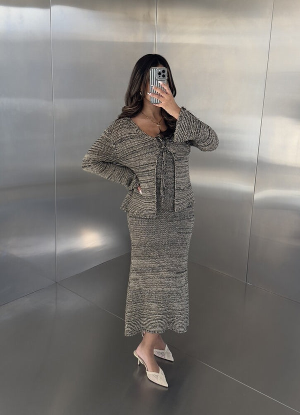 Crocheted Knit Dress Set