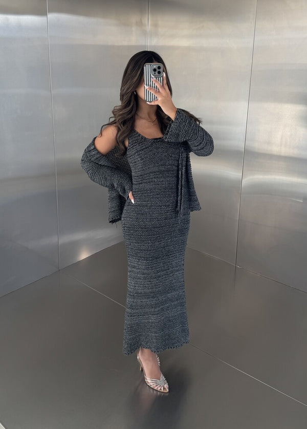 Crocheted Knit Dress Set