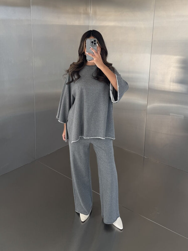 Mid-length Sleeve 2PC Pants Set