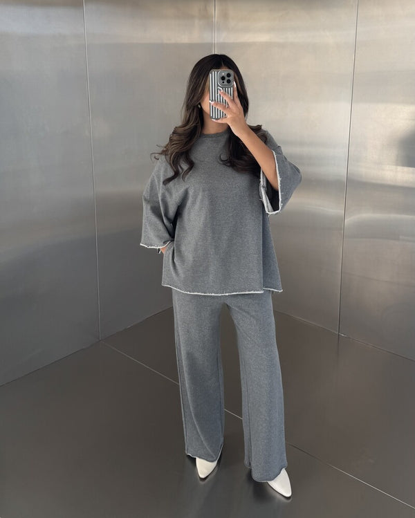 Mid-length Sleeve 2PC Pants Set