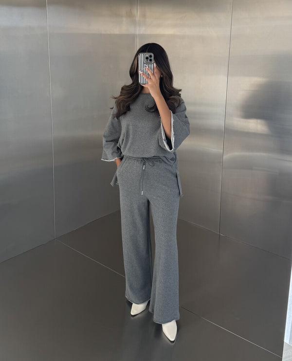 Mid-length Sleeve 2PC Pants Set