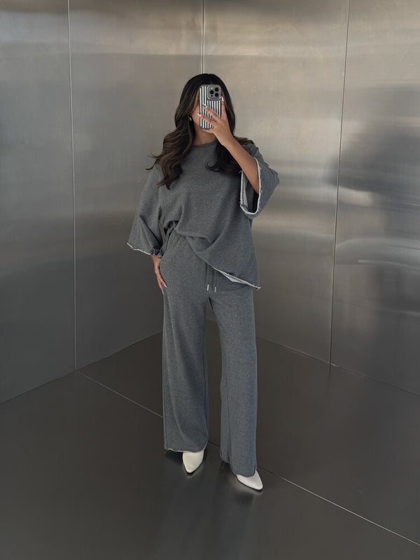 Mid-length Sleeve 2PC Pants Set