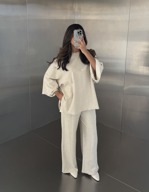 Mid-length Sleeve 2PC Pants Set