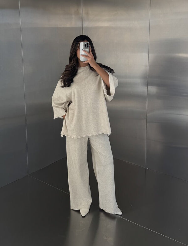 Mid-length Sleeve 2PC Pants Set