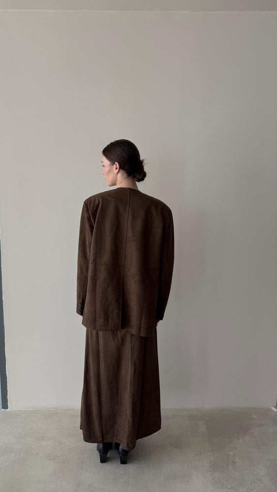 Suede 2PC Skirt Set