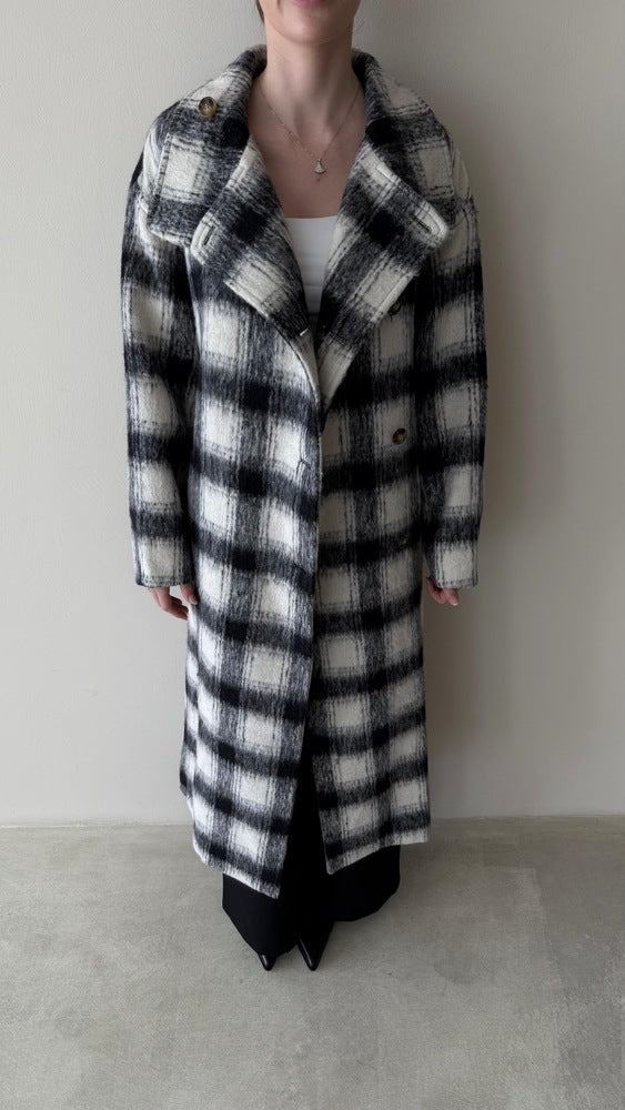 Cashmere Plaid Belted Coat