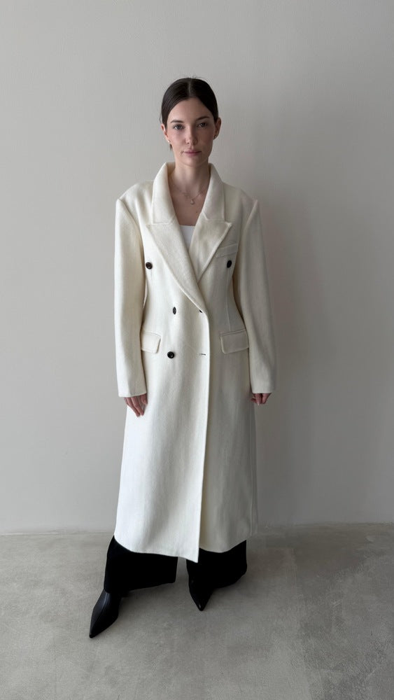 Woolen Notched Lapel Coat