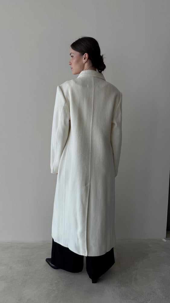 Woolen Notched Lapel Coat