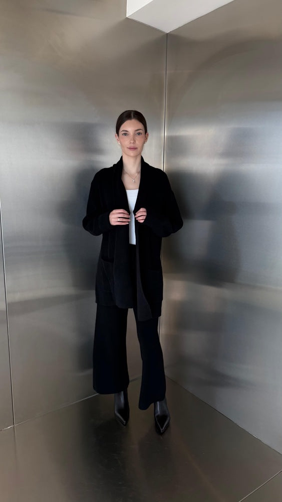 Knitted Mid-length Cardigan 2PC Set