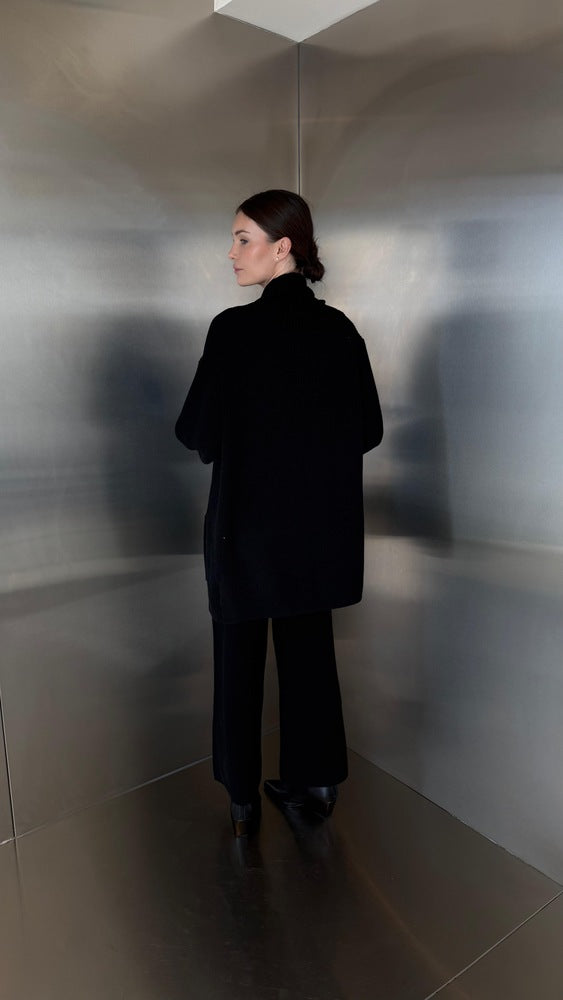 Knitted Mid-length Cardigan 2PC Set