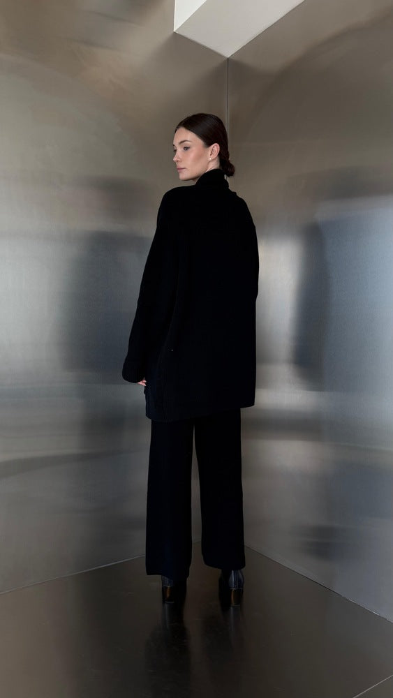 Knitted Mid-length Cardigan 2PC Set