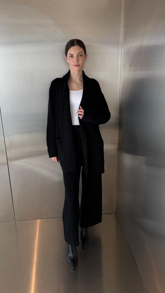 Knitted Mid-length Cardigan 2PC Set