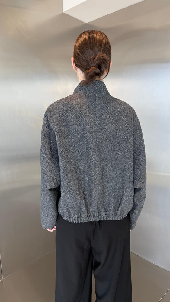 Loose Stand Collar Short Jacket