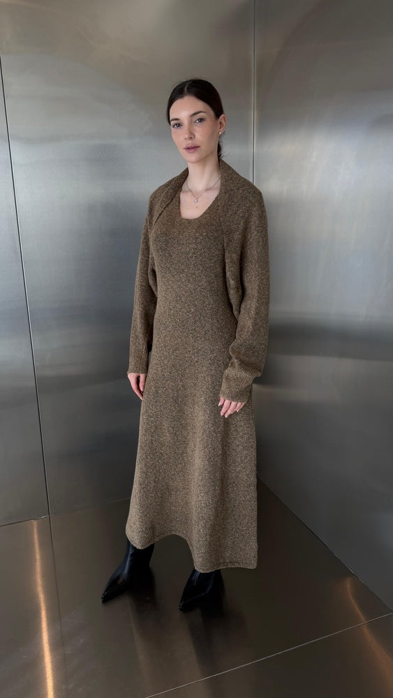 Knitted 2-in-1 Cardigan Dress Set