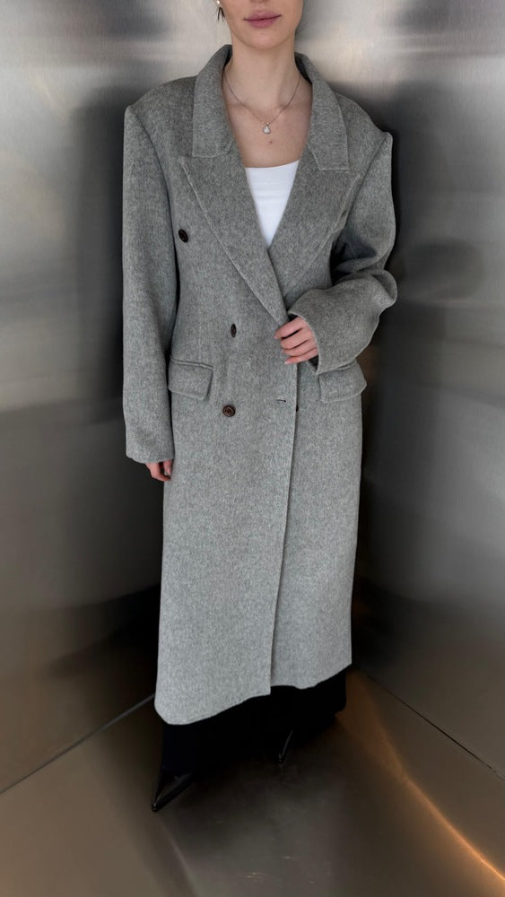 Woolen Notched Lapel Coat