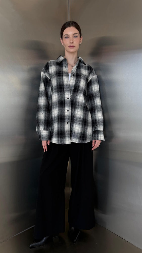 Plaid Fannel Long Sleeve Top